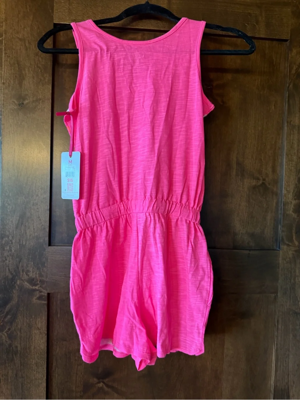 Justice Pink & Orange Tie-Dye Tank Romper with 'All for Love' Graphic Sz 10